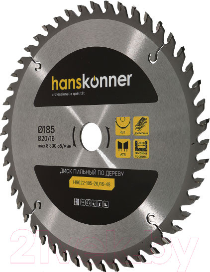 Изображение товара Пильный диск Hanskonner H9022-185-20/16-48