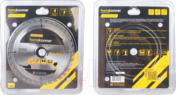 Изображение товара Пильный диск Hanskonner H9022-190-30-36T