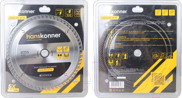 Изображение товара Пильный диск Hanskonner H9022-255-30-60