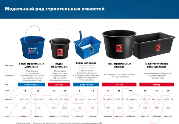 Изображение товара Таз строительный Зубр 06097-90_z02