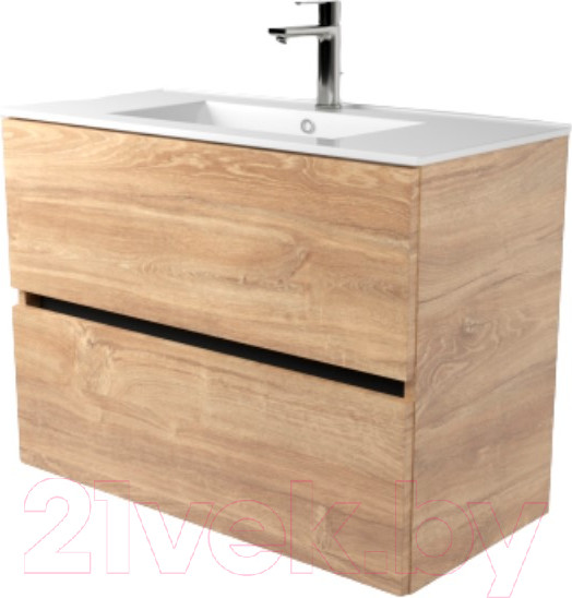 Изображение товара Тумба под умывальник Дабер 011 WeltWasser Deilbach 7517-80 / Т11.8W.0.6Ч (дуб канзас коричневый/черный)