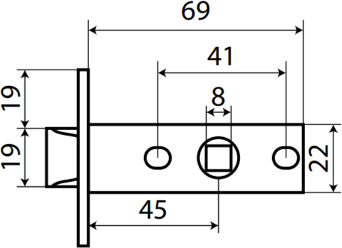 Изображение товара Ручка дверная Аллюр Арт Поло Венсан MBN+L45-8 MBN 2640/S45 / 14664 (графит)