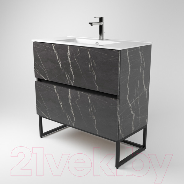 Изображение товара Тумба под умывальник Дабер 012 WeltWasser Deilbach 7517-60 / Т12.6W.2.12Ч (мрамор черный/черный)