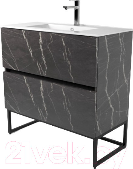Изображение товара Тумба под умывальник Дабер 012 WeltWasser Deilbach 7517-60 / Т12.6W.2.12Ч (мрамор черный/черный)