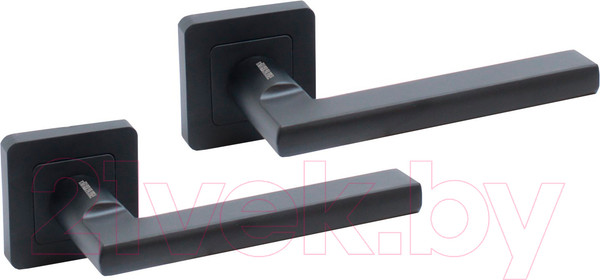 Изображение товара Ручка дверная УЗК Аллюр Арт Венсан BL+L45-8 BL 26150/S45 / 15198 (черный матовый)