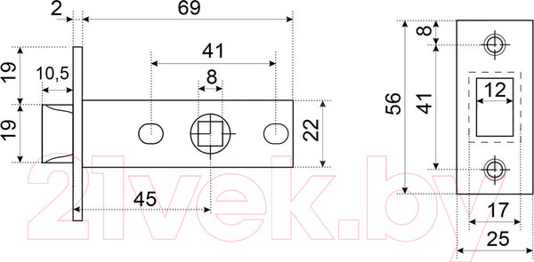 Изображение товара Ручка дверная УЗК Аллюр Арт Оскар W+L45-8 W 13110/S45 / 14675 (белый матовый)
