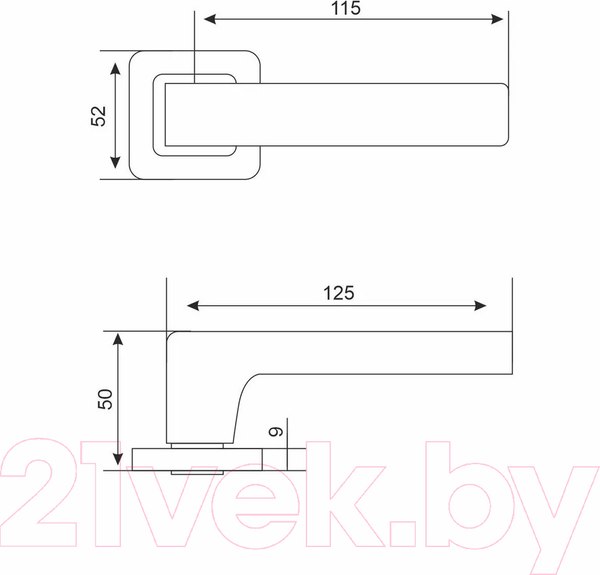 Изображение товара Ручка дверная УЗК Аллюр Арт Коломбо BL+L45-8 BL 23150/S45 / 15200 (черный матовый)