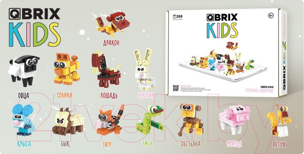 Изображение товара Конструктор QBRIX Kids Тотемные животные