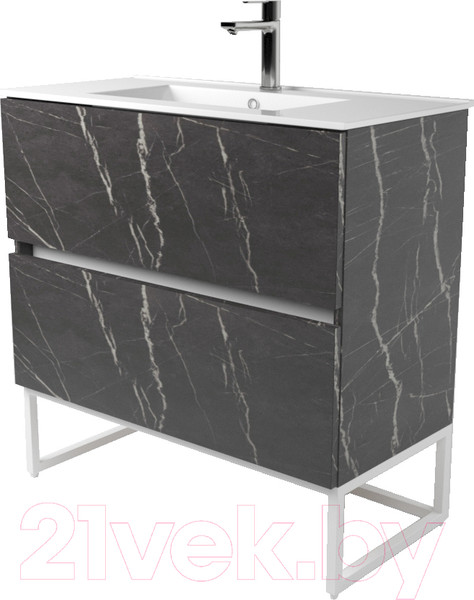 Изображение товара Тумба под умывальник Дабер 012 WeltWasser Deilbach 7517-70 / Т12.7W.1.12Б (мрамор черный/белый)