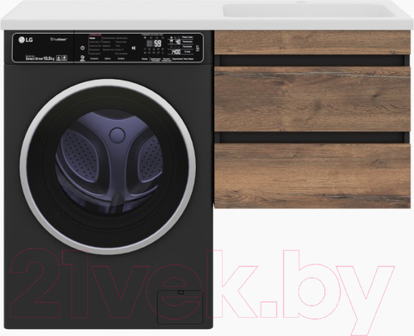 Изображение товара Тумба под умывальник Misty Коломбо 60 / П-Кол06060-011П2Я (подвесная, черный/темное дерево)