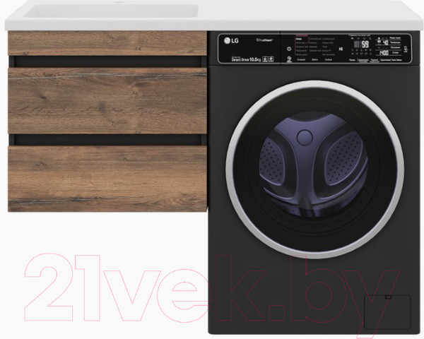 Изображение товара Тумба под умывальник Misty Коломбо 60 / П-Кол06060-011П2Я (подвесная, черный/темное дерево)