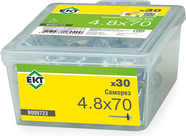 Изображение товара Саморез ЕКТ Кровельный 4.8x70 / B009723 (30шт)