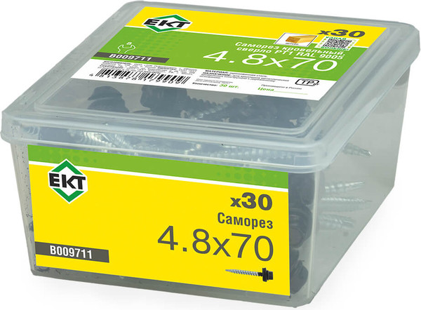 Изображение товара Саморез ЕКТ Кровельный 4.8x70 / B009711 (30шт)