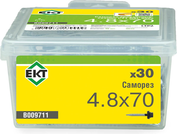 Изображение товара Саморез ЕКТ Кровельный 4.8x70 / B009711 (30шт)