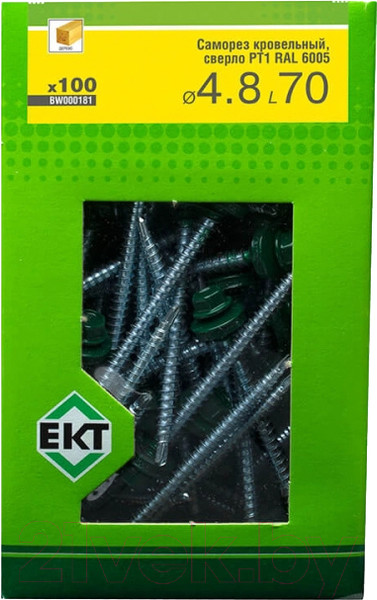 Изображение товара Саморез ЕКТ Кровельный 4.8x70 / BW000181 (100шт)