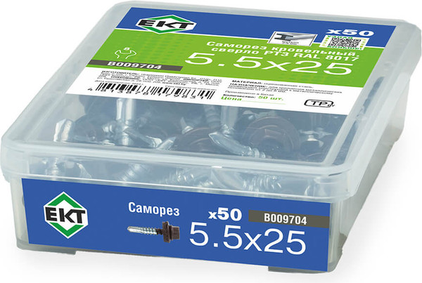Изображение товара Саморез ЕКТ Кровельный 5.5x25 / B009704 (50шт)