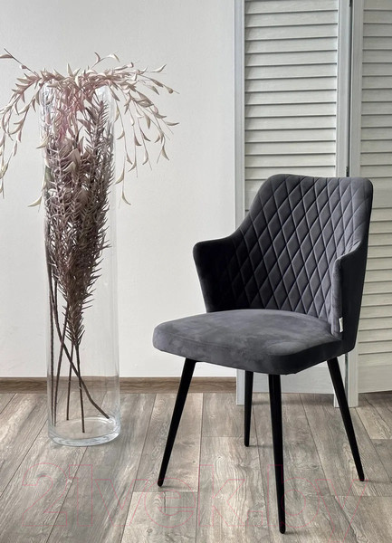 Изображение товара Стул M-City Herman 360 градусов / 461MC05395 (темно-серый велюр/черный)