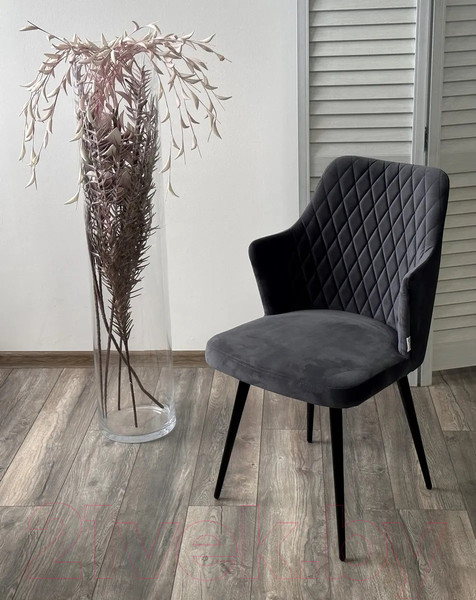Изображение товара Стул M-City Herman 360 градусов / 461MC05395 (темно-серый велюр/черный)