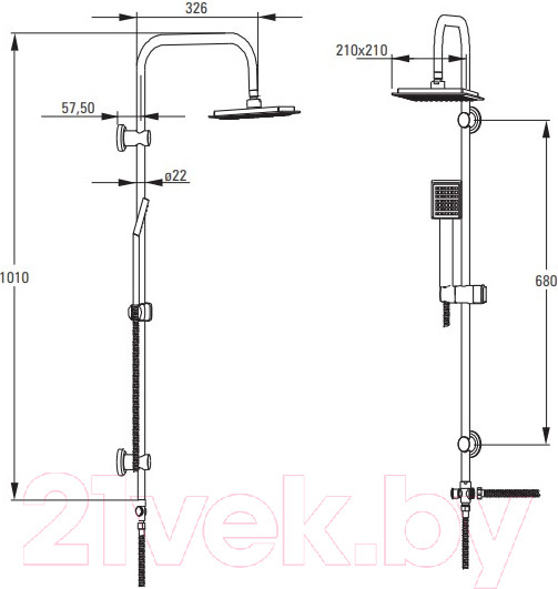 Изображение товара Душевая система Deante Neo Joko Square NBJ 051K