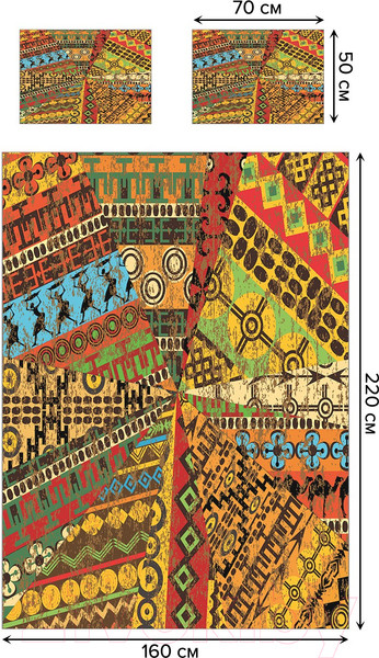 Изображение товара Набор текстиля для спальни Ambesonne Этнические рисунки 160x220 / bcsl_36531