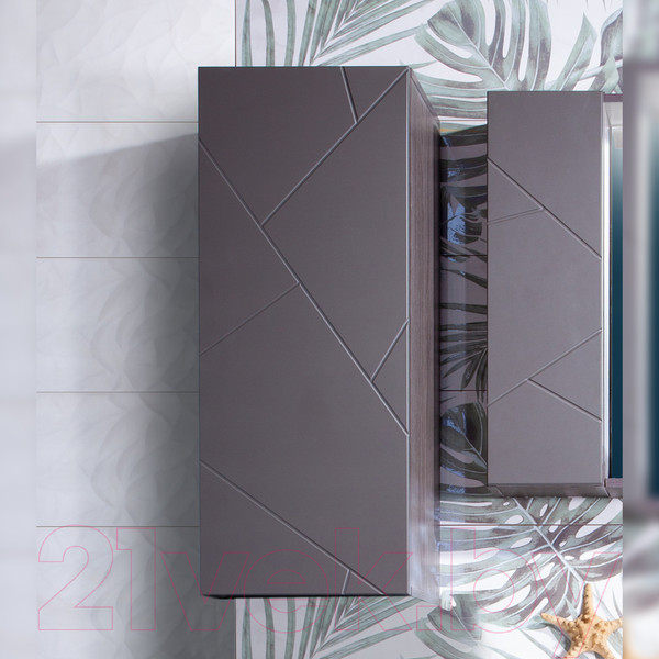 Изображение товара Шкаф-полупенал для ванной Бриклаер Кристалл 90 навесной (софт графит)