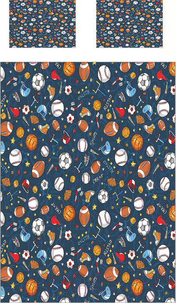 Изображение товара Набор текстиля для спальни Ambesonne Спортивные мячи 160x220 / bcsl_50555