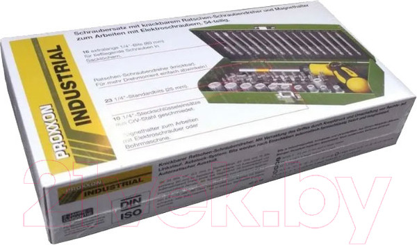 Изображение товара Набор бит Proxxon С трещоточной складной отверткой и магнитным держателем / 23104