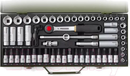 Изображение товара Набор головок, бит Proxxon Суперкомпактный с трещоткой / 23112