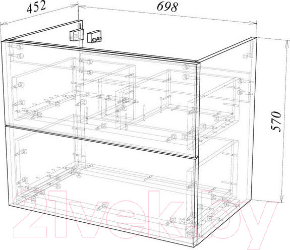 Изображение товара Тумба под умывальник Garda Grado 58н 70 / 26.58н.700