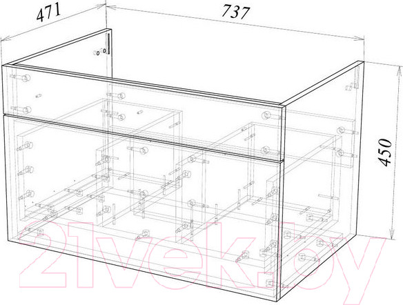 Изображение товара Тумба под умывальник Garda Onda 106Н-750_PVC / 09.106н.750.PVC (золотой мрамор)