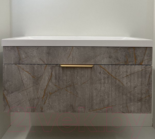 Изображение товара Тумба под умывальник Garda Onda 106Н-750_PVC / 09.106н.750.PVC (золотой мрамор)