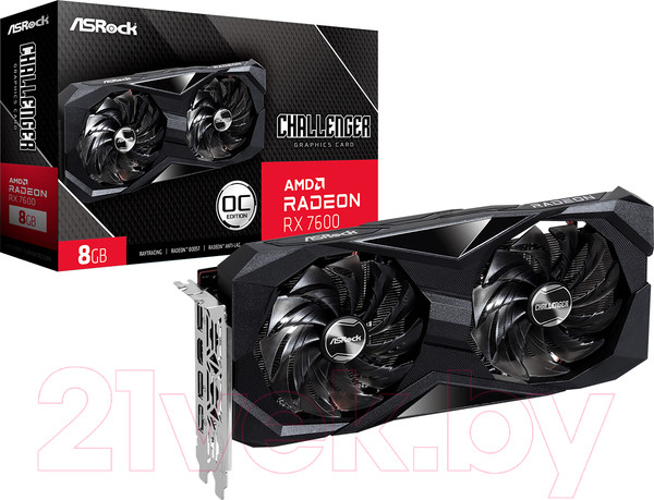 Изображение товара Видеокарта AsRock Radeon RX 7600 Challenger 8GB OC (RX 7600 CL 8GO)