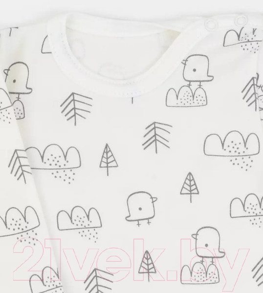 Изображение товара Набор боди для малышей MOWbaby Birds с длинным рукавом / 6182 (молочный, р.68)