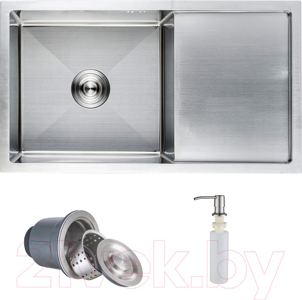 Изображение товара Мойка кухонная AKS Прямоугольная 78x44 (сатин)