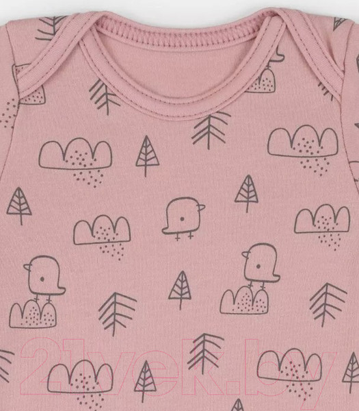 Изображение товара Набор боди для малышей MOWbaby Birds с коротким рукавом / 6282 (розовый, р.56)