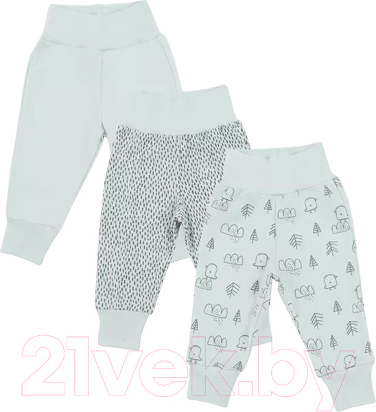 Изображение товара Набор штанов для малышей MOWbaby Birds / 3282 (голубой, р.80)