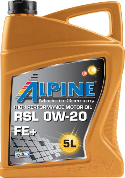 Изображение товара Моторное масло ALPINE RSL 0W20 FE+ / 0121672 (5л)