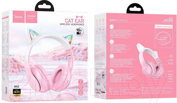 Изображение товара Наушники детские Hoco W42 (розовый)