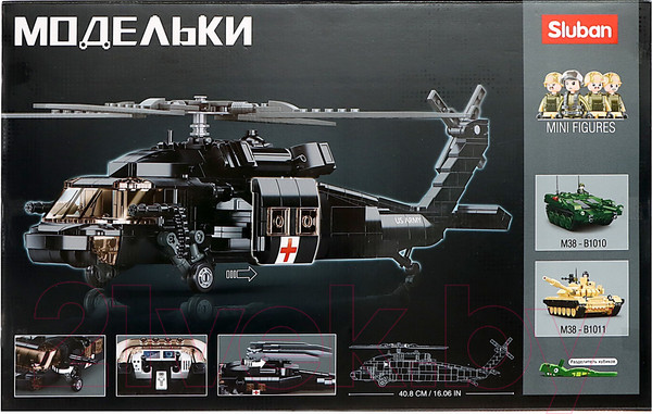 Изображение товара Конструктор Sluban Модельки. Вертолет спецназа M38-B1012 / 9590285 (692эл)
