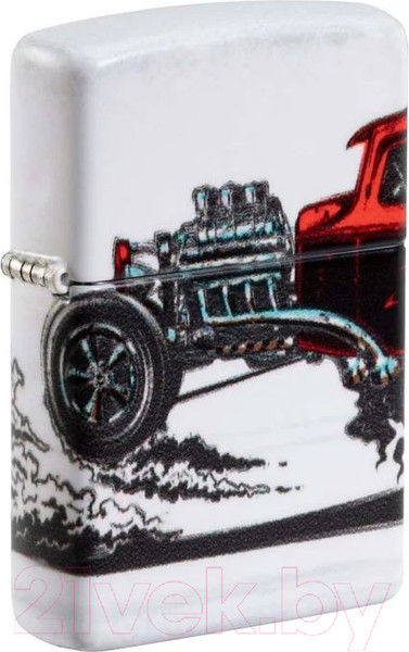 Изображение товара Зажигалка Zippo Hot Rod Design / 48660 (белый матовый)
