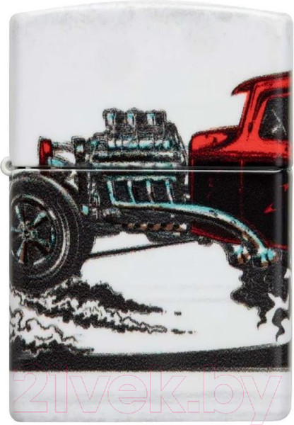 Изображение товара Зажигалка Zippo Hot Rod Design / 48660 (белый матовый)
