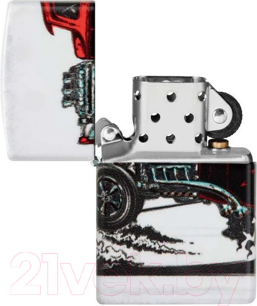 Изображение товара Зажигалка Zippo Hot Rod Design / 48660 (белый матовый)