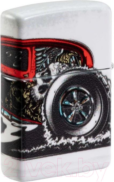 Изображение товара Зажигалка Zippo Hot Rod Design / 48660 (белый матовый)