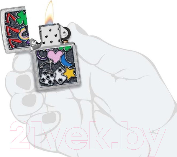 Изображение товара Зажигалка Zippo All Luck / 48682 (серебристый)