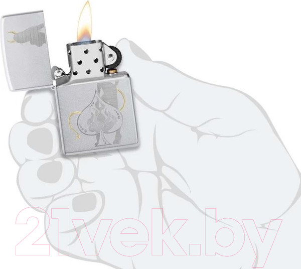 Изображение товара Зажигалка Zippo Devilish Ace / 48658 (серебристый)