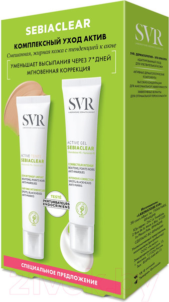Изображение товара Набор косметики для лица SVR Sebiaclear Комплексный Уход Актив Крем 40мл+Гель 40мл