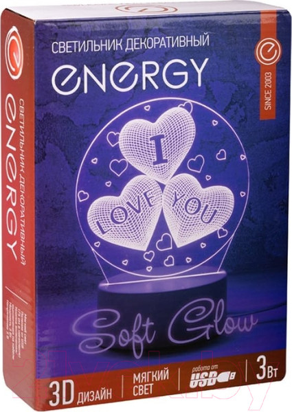 Изображение товара Ночник Energy 3D Три сердца EN-NL 22 / 106253