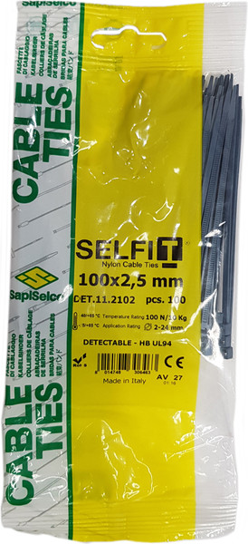 Изображение товара Стяжка для кабеля SapiSelco DET.11.2102R (100шт)