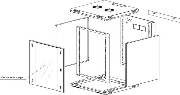 Изображение товара Шкаф телекоммуникационный Lande LN-PRB-21U6060-BL-F