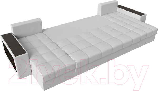 Изображение товара Диван П-образный Лига Диванов Дубай полки слева / 31519 (экокожа белый)